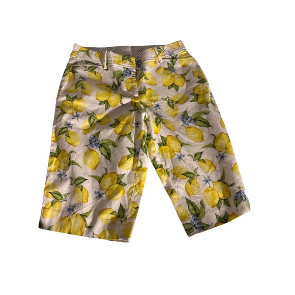 Talbots Pants - Talbots Lemon Blossom Bermuda Shorts Size 4 Vacation Tropical Print